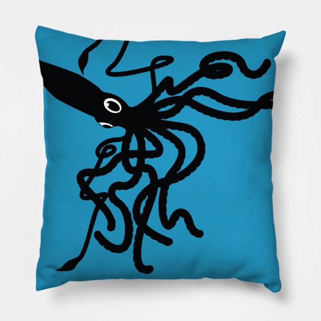 Curious Giant Squid Pillow by TooCoolUnicorn