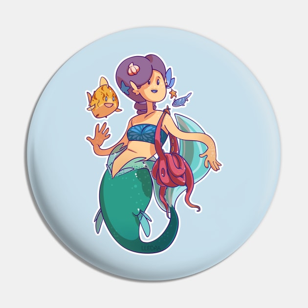 Mermaid On The Town Pin by Lledra