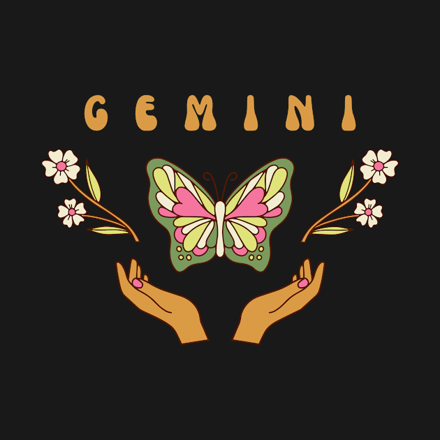 Hippie Aesthetic Gemini Art by rosiemoonart