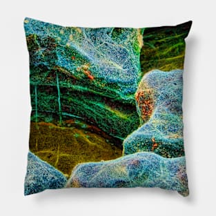 Abstract vibrant rocks and rock pool Pillow