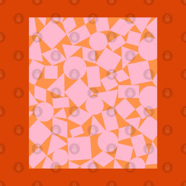 Pink and Orange Geometric Shapes Pattern by OneThreeSix