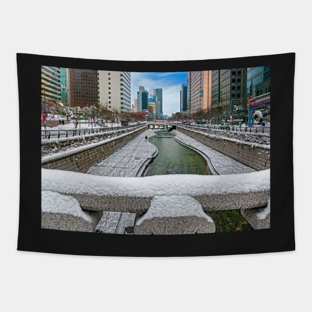 Cheonggyecheon Stream Tapestry by bulljup