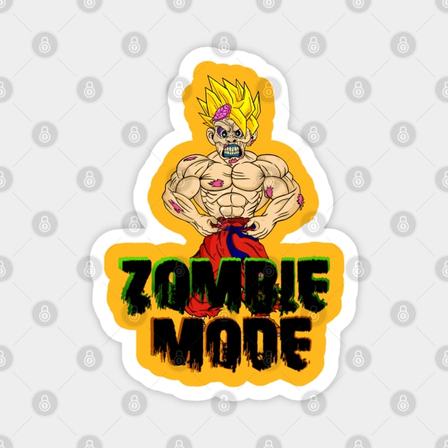 Zombie Goku with Black writing Magnet by Madness Within