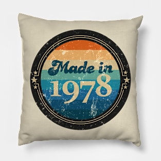 Retro Vintage Made In 1978 Pillow