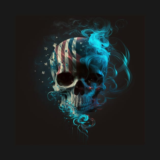 American Flag and Skull Art by Jades-Corner