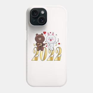 Brown Bear Cony Bunny Rabbit New Year 2022 Phone Case