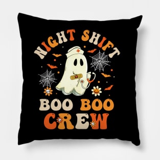 Night Shift Boo Boo Crew Doctor Nurse Ghost Halloween Pillow