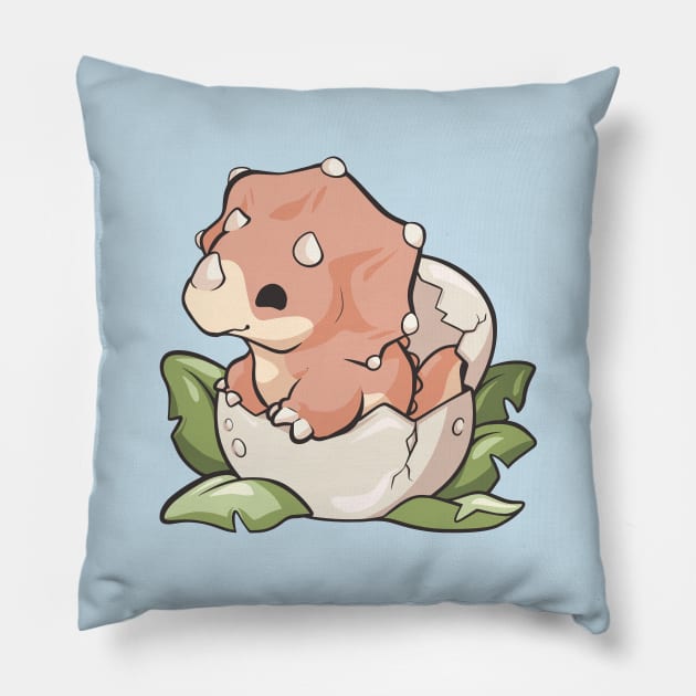 Baby Triceratops Pillow by Bobblejot