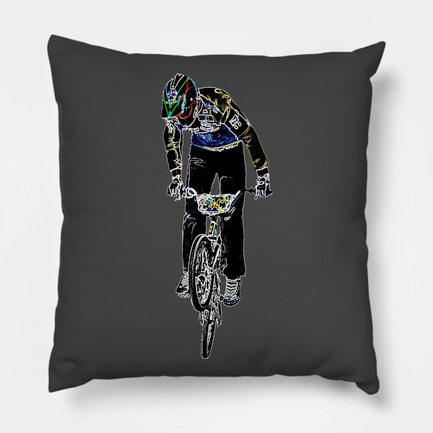 bmx Pillow by rickylabellevie