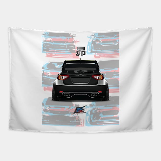 subaru impreza wrxsti rear Tapestry by naquash