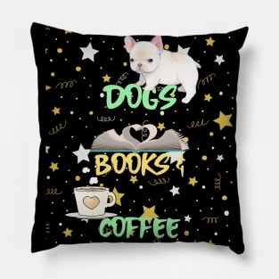 Books, Dogs and Coffee Pillow