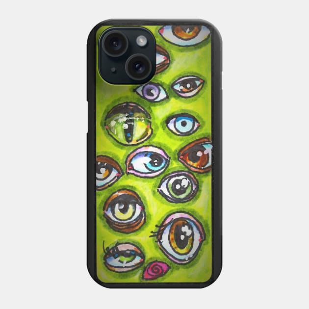 Green eyes Phone Case by Phosfate