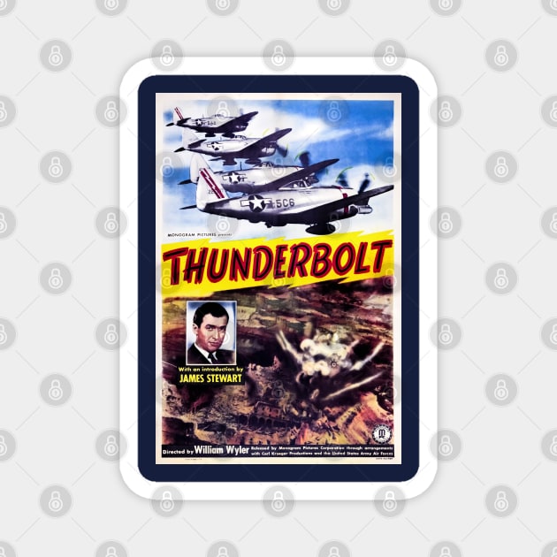 Restored vintage movie poster "Thunderbolt" w/ James "Jimmy" Stewart Magnet by vintageposterco