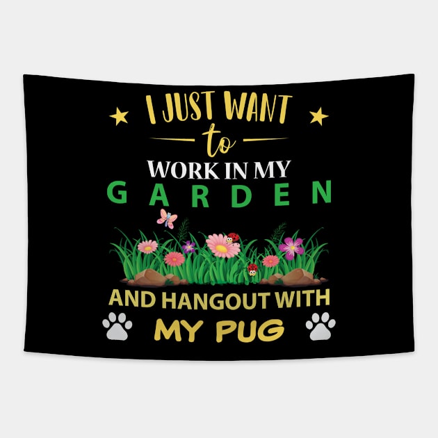 Hangout with my PUG in my Garden Tapestry by GronstadStore