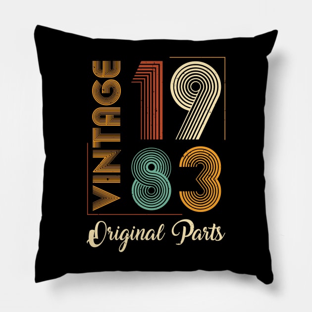 Vintage 1983 Original Parts Birthday Pillow by busines_night