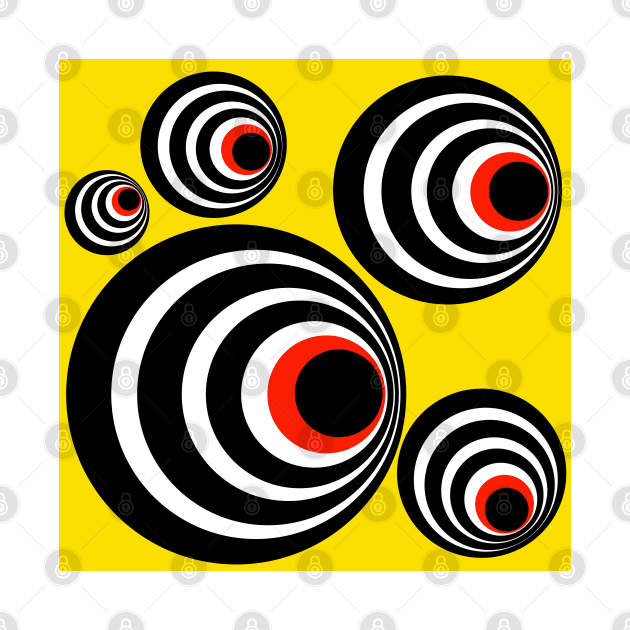 Optical Illusions, Visual Phenomena, circle pattern, yellow version by marina63