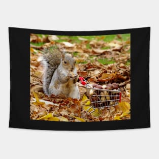 squirrel with shopping cart Tapestry