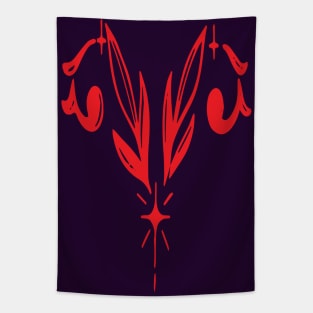 red floral Aries zodiac Tapestry