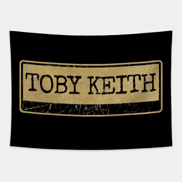 Toby Keith Aliska, text black retro Tapestry by Aliska