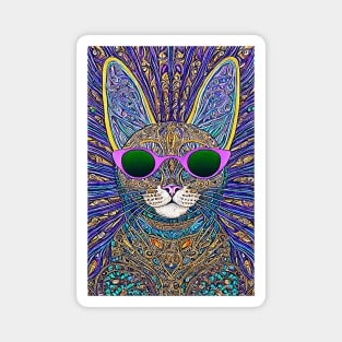 Cosmos Cat Wearing Sunglasses- Fission!!! Magnet