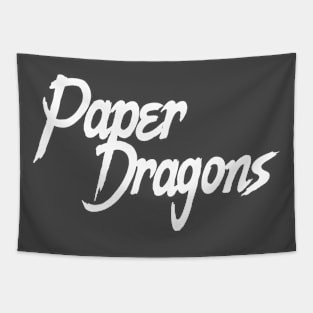 Paper Dragons Logo (White) Tapestry