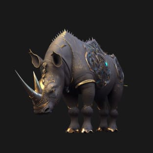 Black cyberpunk Rhino T-Shirt