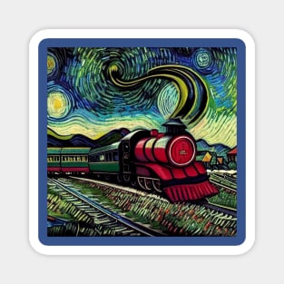 Starry Night Wizarding Express Train Magnet