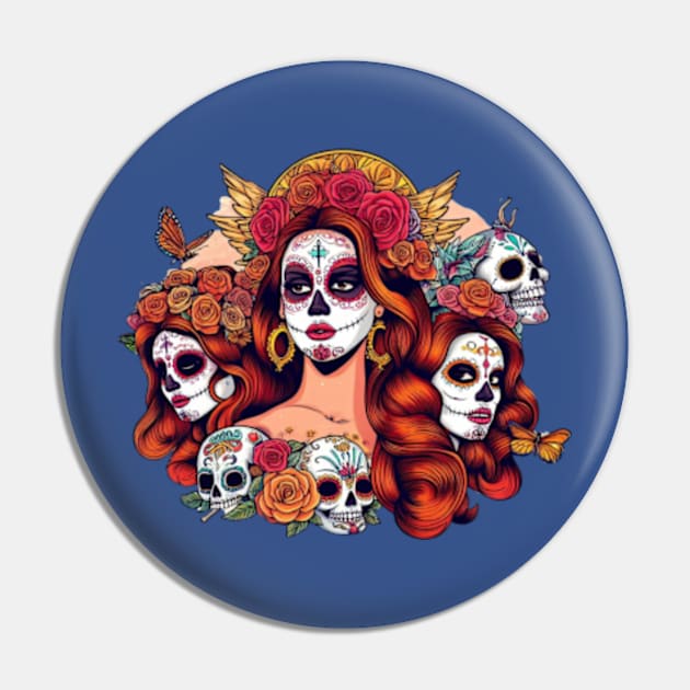 Lana Del Rey Day of the Dead Trio Pin by Tiger Mountain Design Co.