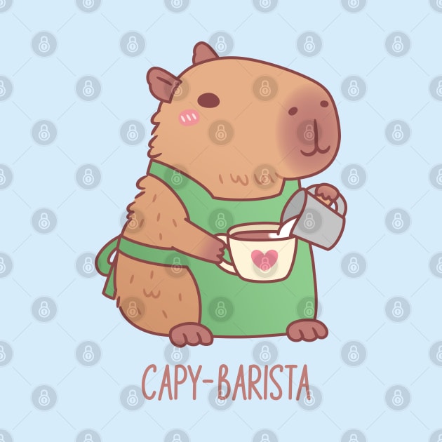 Cute Capybara Barista Making Coffee by rustydoodle