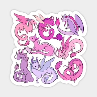 Cute pink dragons Magnet