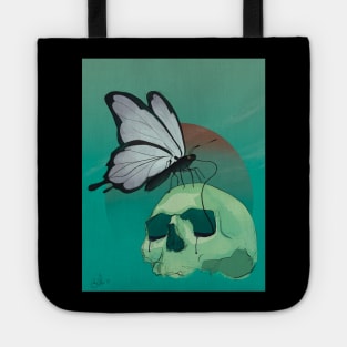 Cyberpunk Neon Death Butterfly And Skull Tote