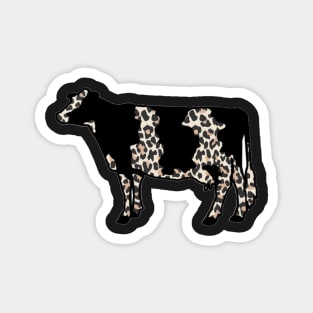 Cheetah Print Dairy Cow Silhouette  - NOT FOR RESALE WITHOUT PERMISSION Magnet