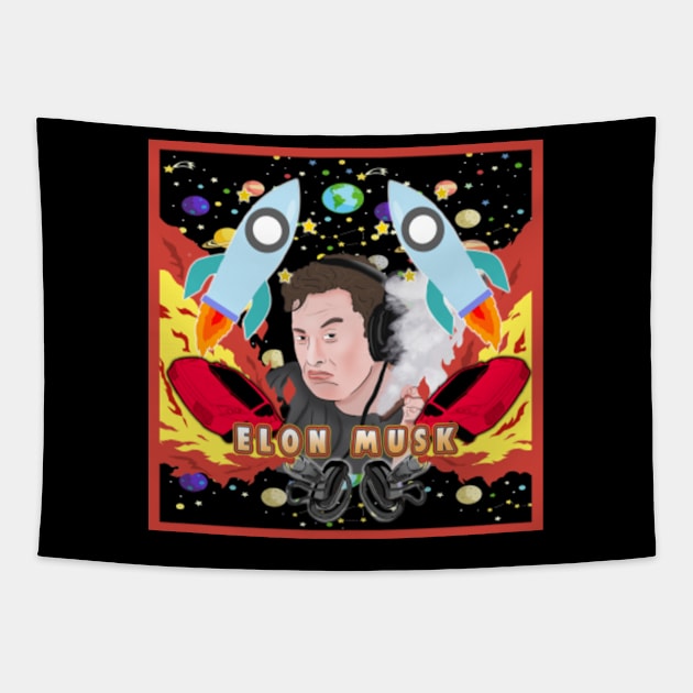 Elon Musk is BADASS! Tapestry by Barnyardy