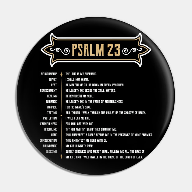 Psalm 23 The LORD is my Shepherd Pin by aneisha