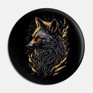 Yellow Fox art Pin