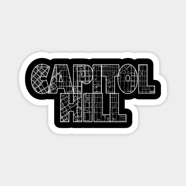 Capitol Hill Street Map Magnet by thestreetslocal