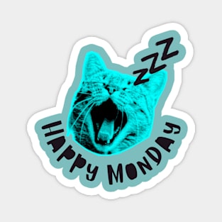 Happy Monday Sleepy Cat Magnet