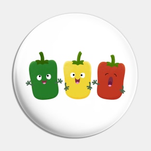 Cute bell pepper capsicum trio singing cartoon Pin