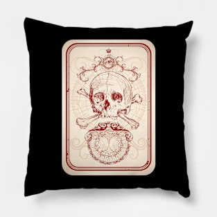 Channel Your Destiny with Skull Tarot Card Pillow