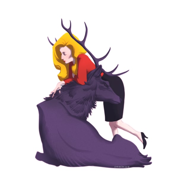 Bedelia and the Nightmare Stag by tumblebuggie