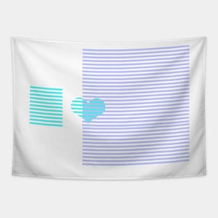 Blue Heart Stripes Tapestry