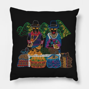 SILVIA MARKET GUAMBIANO SOUTH AMERICA COLOMBIA - linework Pillow