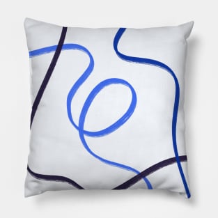 Blue Lines Abstract Modern Decor Pillow