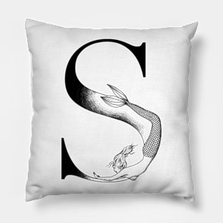 Mermaid Monogram S Pillow