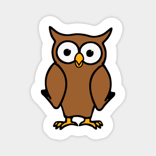 Brown Cartoon Owl Magnet