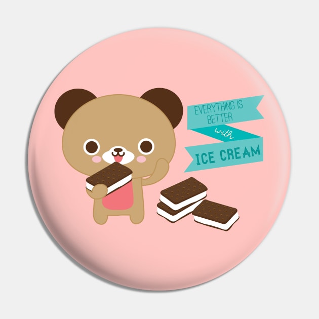 Better with Ice Cream Pin by BoredInc