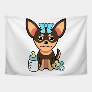 Cute small dog Gender reveal - its a boy Tapestry