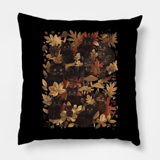 Cat Mushroom Mysteries Purrfectly Curious Pillow