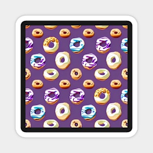Variety Donuts on Purple - All Over Print Design Magnet