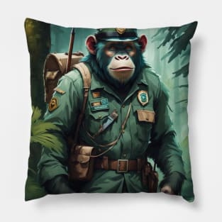 Ape dressed as a Forest Ranger No.1 Pillow